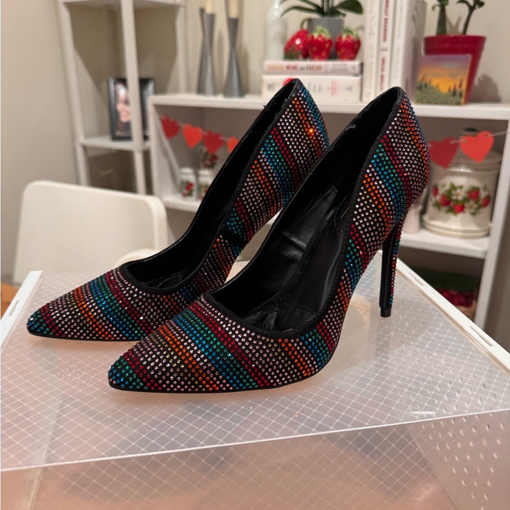 Anne Michelle Rhinestone Stiletto Multicolor - Picture 3 of 4